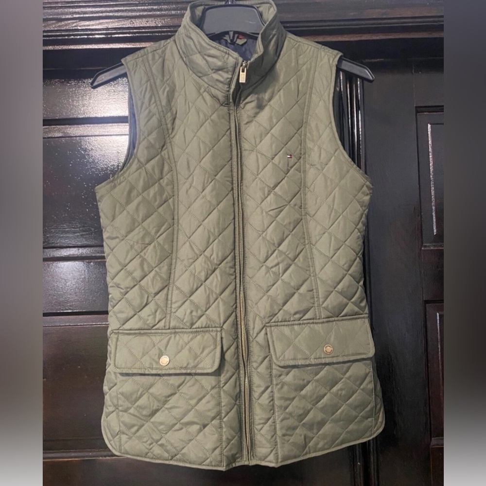 Tommy Hilfiger Olive Green Quilted Vest